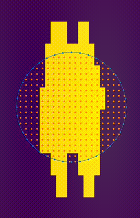 Closed spline being fit to a binary object mask by gradient ascent on IoU